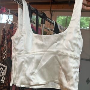 Wilfred white satin corset top